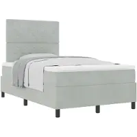 vidaXL Boxspringbed met matras, lichtgrijs, 120 x 190 cm, fluweel