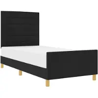 vidaXL Bedframe met hoofdeinde Zwart 90 x 190 cm Stof