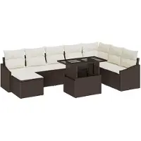 vidaXL Tuinbank Set 9 st Bruin en Crème