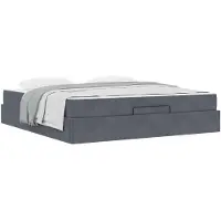 vidaXL Bedframe met matras 2 st Dim Grijs Fluweel