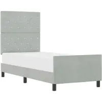vidaXL Boxspring bed met hoofdeinde Lichtgrijs 80 x 200 cm Fluweel