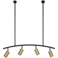 Lyora Hanglamp Pogno 4-lichts zwart met goud rond