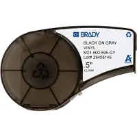 Brady M21-500-595-GY tape vinyl zwart op grijs 12,7 mm x 6,40 m (origineel)