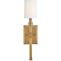 HINKLEY LED Wandlamp Moore | 1X E27 Max 40W | Heritage Brass with Ivory Linen Shade