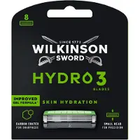 Wilkinson Sword Hydro 3 Scheermesjes – 8 Navulmesjes – 3 Mesjes met Koolstofcoating – Met Aloë Vera Gel