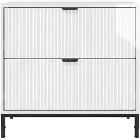 vidaXL Nachtkastje Hoogglans wit 63,5 x 36 x 61 cm Bewerkt hout