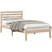 vidaXL Bedframe met hoofdeinde Bruin 90 x 200 cm Massief grenenhout