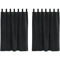 vidaXL Gordijnen 2 st Zwart 140 x 140 cm fluweel