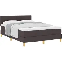 vidaXL Boxspring bed met kussen Donkerbruin 140 x 190 cm Stof