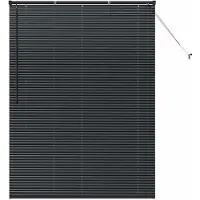 vidaXL Venetiaanse jaloezie Zwart 175 x 125 cm 25 mm Aluminium