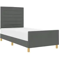 vidaXL Bedframe met hoofdeinde Donkergrijs 80 x 200 cm Stof
