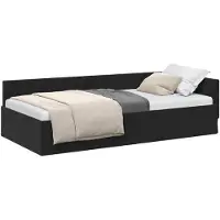 vidaXL Hoek Bed Frame met hoofdeinde Zwart 90 cm x 190 cm Fluweel