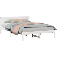 vidaXL Bedframe Wit 150 x 200 cm Massief grenenhout