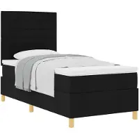 vidaXL Boxspring bed met matras met hoofdeinde Zwart 80 x 200 cm Stof