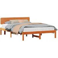 vidaXL Bedframe Wasbruin 150 x 200 cm Massief grenenhout