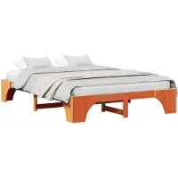 vidaXL Bedframe Wasbruin 140 x 200 cm Massief grenenhout