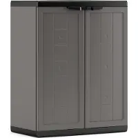 Curver Jolly Opbergkast laag - 68x85x39 cm - Grijs/Zwart