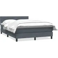 vidaXL Boxspringbed met matras, donkergrijs, 160x210 cm, fluweel
