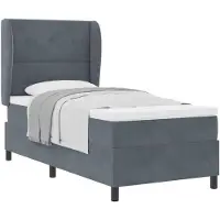 vidaXL Boxspring bed met hoofdeinde Donkergrijs 200 x 100 cm Fluweel
