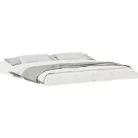vidaXL Bedframe Wit 200 x 220 cm Massief grenenhout