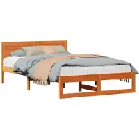 vidaXL Bedframe Wasbruin 120 x 190 cm Massief grenenhout