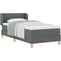 vidaXL Boxspring bed met hoofdeinde Donkergrijs 100 x 200 cm Stof