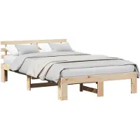 vidaXL Bedframe met hoofdeinde Naturel 120 x 200 cm Massief grenenhout