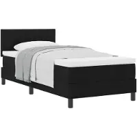 vidaXL Boxspring bed met hoofdeinde Zwart 100 x 200 cm Stof