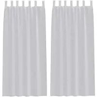vidaXL Voile Gordijn 2 pcs Lichtgrijs 225 x 140 cm Polyester