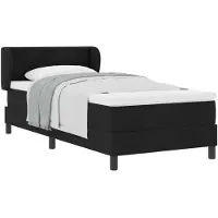 vidaXL Boxspring bed met hoofdeinde Zwart 100 x 200 cm Stof