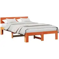 vidaXL Bedframe Wasbruin 120 x 200 cm Massief grenenhout