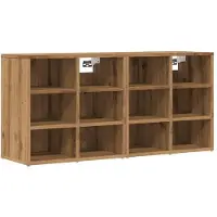vidaXL Schoenenkasten 2 st 52x30x50 cm artisanaal eiken