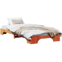 vidaXL Bedframe Wasbruin 75 x 190 cm Massief grenenhout