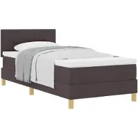 vidaXL Boxspring bed met kussen Donkerbruin 90 x 200 cm Stof