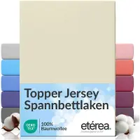 Eterea Cosmesi Naturale etérea Topper Jersey Hoeslaken 180x200 - 200x200 cm Oekotex Made in Green - 100% katoen - Natuur