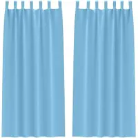 vidaXL Blackout Gordijnen met Ringen 2 st Lichtblauw 260 x 140 cm
