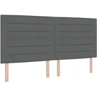 vidaXL LED Hoofdbord met LED-stripverlichting Donkergrijs 200 cm Stof