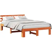 vidaXL Bedframe Wasbruin 120 x 190 cm Massief grenenhout