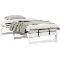 vidaXL Bedframe Wit 90 x 200 cm Massief grenenhout