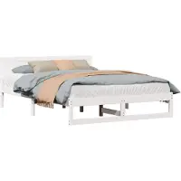 vidaXL Bedframe met hoofdeinde Wit 150 x 200 cm Massief grenenhout