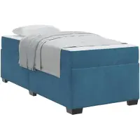 vidaXL Bedframe met matras Donkerblauw 90 x 200 cm Stof