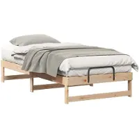 vidaXL Bedframe Bruin 75 x 190 cm Massief grenenhout