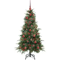 vidaXL Kunstmatige Hinged Kerstboom met 150 LED Groen 120 cm PE en PVC