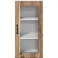vidaXL Wandkast met glazen deuren, model LUCCA, 2 stuks, beukenfineer