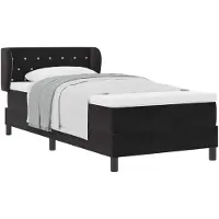 vidaXL Boxspring bed met hoofdeinde Zwart 90 x 190 cm Fluweel