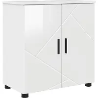 vidaXL Badkamerkast Hoogglans wit 61 x 35 x 64 cm Bewerkt hout, Metaal