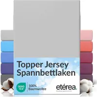 Eterea Cosmesi Naturale etérea Topper Jersey Hoeslaken 180x200 - 200x200 cm Oekotex Made in Green - 100% katoen - Zilver