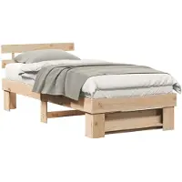 vidaXL Bedframe met hoofdeinde Bruin 80 x 200 cm Massief grenenhout