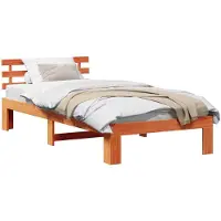 vidaXL Bedframe met hoofdeinde Wasbruin 80 x 200 cm Massief grenenhout