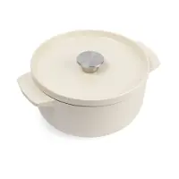 KitchenAid braadpan 22cm - geëmailleerd gietijzer - amandel wit - rond